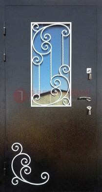 Входная дверь Порошок со стеклом и ковкой ДСК-278 в Апрелевке