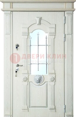 Герметичная входная дверь со стеклом и ковкой с украшением ДСК-64 в Апрелевке