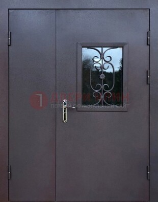 Тамбурная дверь Порошок со стеклом и ковкой ДТМ-48 в Апрелевке