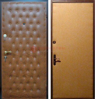 Желтая железная дверь с винилискожей ДВ-2 в Апрелевке