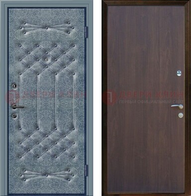 Серая металлическая дверь с винилискожей ДВ-35 в Апрелевке