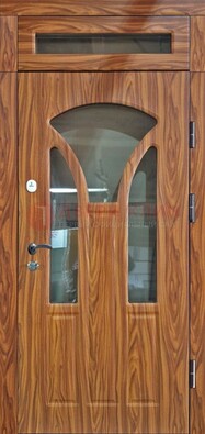 Коричневая классическая входная дверь с виноритом ДВТ-66 в Апрелевке