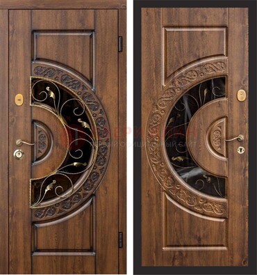 Металлическая дверь с виноритом и панелью Золотой Дуб ДВТ-71 в Апрелевке