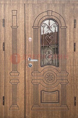 Железная классическая дверь с терморазрывом и рисунком ДВТ-77 в Апрелевке