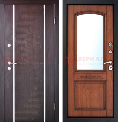 Входная дверь с МДФ и МДФ внутри с зеркалом ДЗ-88 в Апрелевке